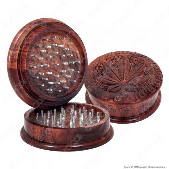 Grinder Maxi Tritatabacco Black Leaf 2 Parti in Legno Grinder Maxi Tritatabacco Black Leaf 2 Parti in Legno