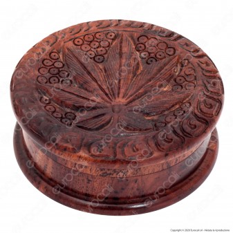 Grinder Maxi Tritatabacco Black Leaf 2 Parti in Legno