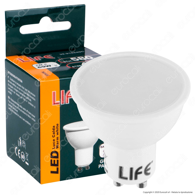 Life PAR16 Lampadina LED GU10 7W Faretto Spotlight mod. 39.910249C /
