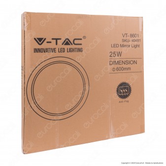 V-Tac VT-8601 Lampada LED a Specchio da Parete 25W con Anti Appannamento - SKU 40481