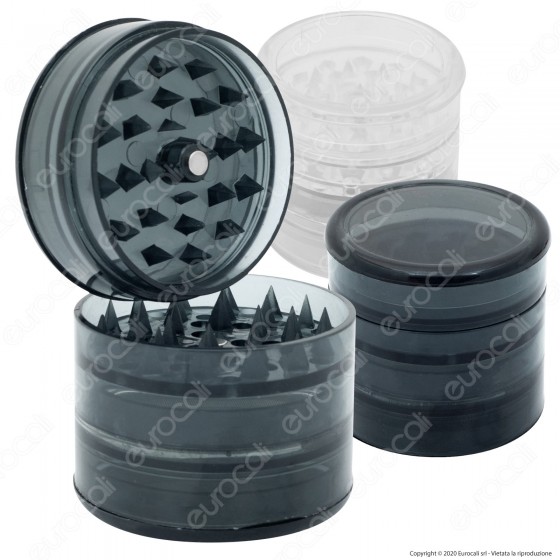 Grinder Tritatabacco 5 Parti in Plastica Trasparente Grinder Tritatabacco 5 Parti in Plastica Trasparente
