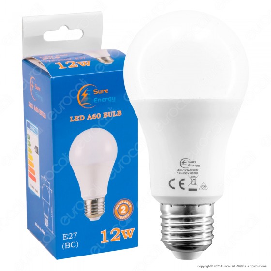 Sure Energy Lampadina LED E27 12W Bulb A60 - mod. T545 / T544 / T543