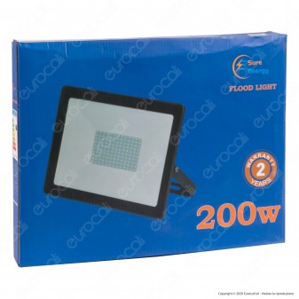 Sure Energy Faro LED SMD 200W IP65 Ultrasottile Colore Nero - mod.