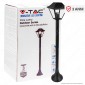 Immagine 1 - V-Tac VT-845 Lampione Portalampada Nero per Lampadine E27 da Giardino