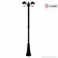 V-Tac VT-847 Lampione Portalampada Nero per 2 Lampadine E27 da Giardino 2320mm con Fissaggio a Terra - SKU 8688