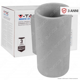 V-Tac VT-894 Cilindro Portalampada da Muro Concrete Grigio Chiaro per