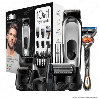 Rasoio Elettrico Uomo Braun MGK7221 Barba e Capelli 10in1 con