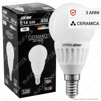 LED Line Lampadina LED E14 7W MiniGlobo P50 in Ceramica - mod. 470195