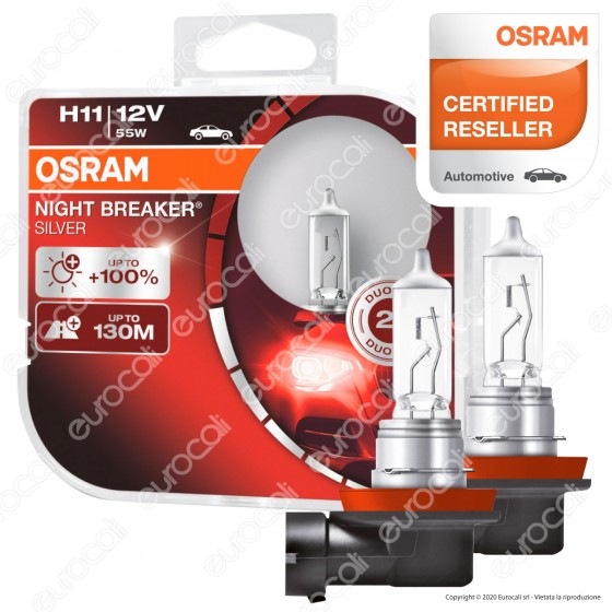 Osram Night Breaker Silver 55W - 2 Lampadine H11 Osram Night Breaker Silver 55W - 2 Lampadine H11