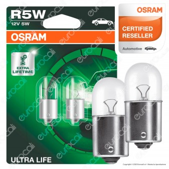 Osram Ultra Life Lunga Durata 5W - 2 Lampadine R5W