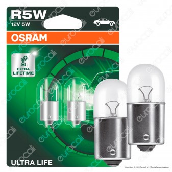 Osram Ultra Life Lunga Durata 5W - 2 Lampadine R5W