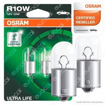 Osram Ultra Life Lunga Durata 10W - 2 Lampadine R10W