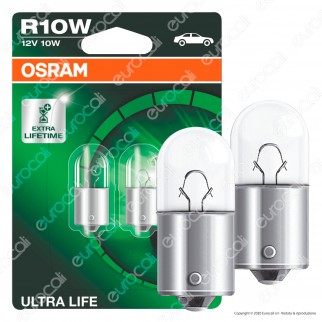 Osram Ultra Life Lunga Durata 10W - 2 Lampadine R10W