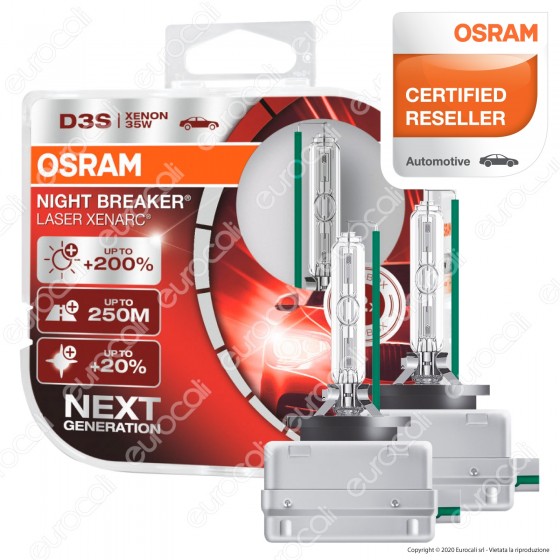 Osram Night Breaker Laser Xenarc Fari Xeno 35W - 2 Lampadine D3S Osram Night Breaker Laser Xenarc Fari Xeno 35W - 2 Lampadine D3S