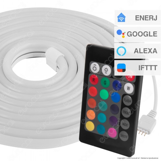 Ener-J Kit LED Neon Flex Strip Light Smart Wi-Fi 12V RGB IP65 - Ener-J Kit LED Neon Flex Strip Light Smart Wi-Fi 12V RGB IP65 -