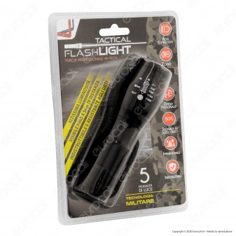 Intergross Tactical Flashlight Torcia LED Professionale in Alluminio