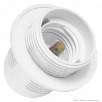 V-Tac Portalampada Termoplastico Colore Bianco per Lampadine E27 -