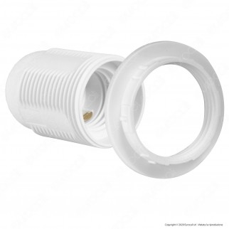 V-Tac Portalampada Termoplastico Colore Bianco per Lampadine E27 -