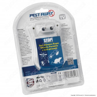 Intergross Pest Away Repellente Elettronico per Insetti e Roditori con Elettromagnetismo ed Ultrasuoni