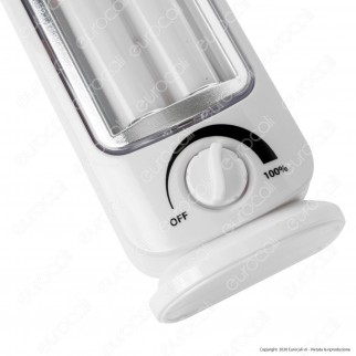 Velamp Lampada LED 12W Portatile con Luce di Emergenza Anti Black Out
