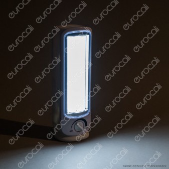 Velamp Lampada LED 12W Portatile con Luce di Emergenza Anti Black Out a Batteria Ricaricabile - mod. IR162