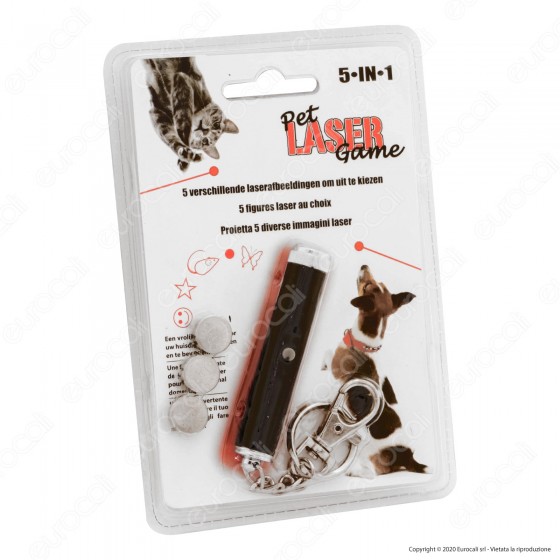 Intergross Pet Laser Game Puntatore Luce Rossa a Batterie con 5 Intergross Pet Laser Game Puntatore Luce Rossa a Batterie con 5