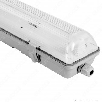 Life Plafoniera Singola Impermeabile per Tubi LED T8 da 60cm - mod. 39.PFL0106 