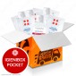 IgieniBox Pocket 5 Flaconi da 80ml Gel Alcolico Igienizzante Mani + 50 Salviette Monodose con Antibatterico