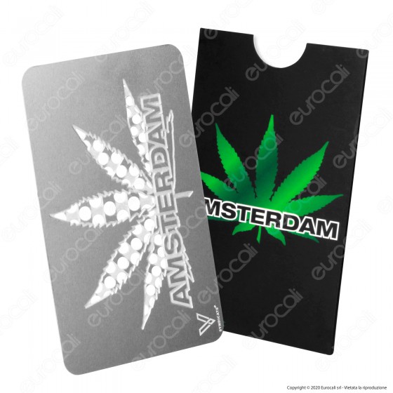 Grinder Card Formato Tessera Tritatabacco in Metallo - Amsterdam Leaf Grinder Card Formato Tessera Tritatabacco in Metallo - Amsterdam Leaf