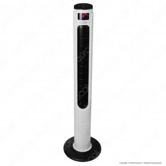 V-Tac Smart VT-5566 Smart Tower Fan Ventilatore Wi-Fi con Display Temperatura e Telecomando Colore Bianco - SKU 7927