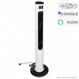 V-Tac Smart VT-5566 Smart Tower Fan Ventilatore Wi-Fi con Display
