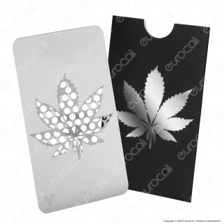 Grinder Card Formato Tessera Tritatabacco in Metallo - Leaf Design