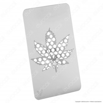 Grinder Card Formato Tessera Tritatabacco in Metallo - Leaf Design