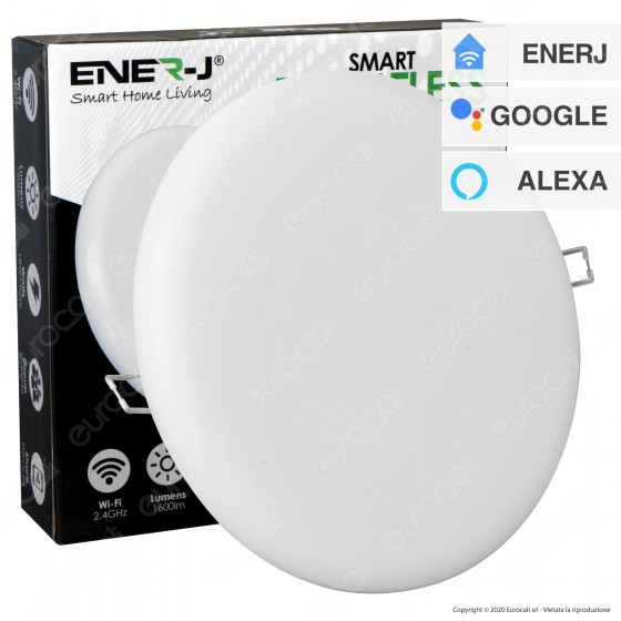 Ener-J Faretto LED 18W Smart da Incasso Rotondo Bianco Wi-Fi 3in1 Ener-J Faretto LED 18W Smart da Incasso Rotondo Bianco Wi-Fi 3in1