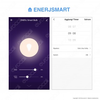 Ener-J Faretto LED 18W Smart da Incasso Rotondo Bianco Wi-Fi 3in1
