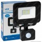Sure Energy Faretto LED 20W IP65 Sottile Slim con Sensore di Movimento e Crepuscolare Nero - mod. T223 [TERMINATO]