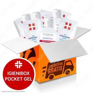 IgieniBox Pocket Gel 5 Flaconi da 80ml Gel Alcolico Igienizzante Mani