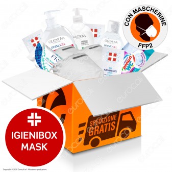 IgieniBox Mask con Mascherine FFP2 Gel Alcolico Igienizzante Mani