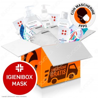 IgieniBox Mask con Mascherine FFP2 Gel Alcolico Igienizzante Mani