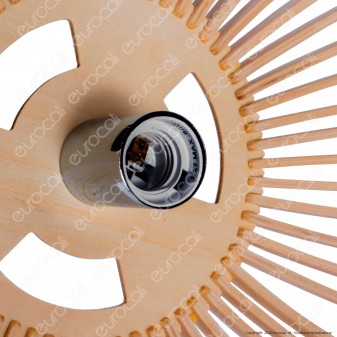 V-Tac VT-4280 Lampadario a Sospensione in Legno con Portalampada per