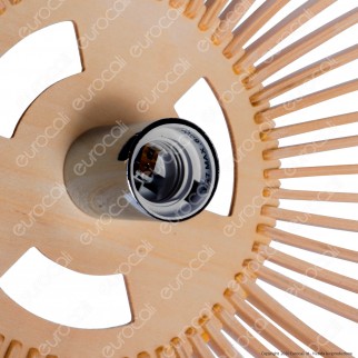 V-Tac VT-4280 Lampadario a Sospensione in Legno con Portalampada per