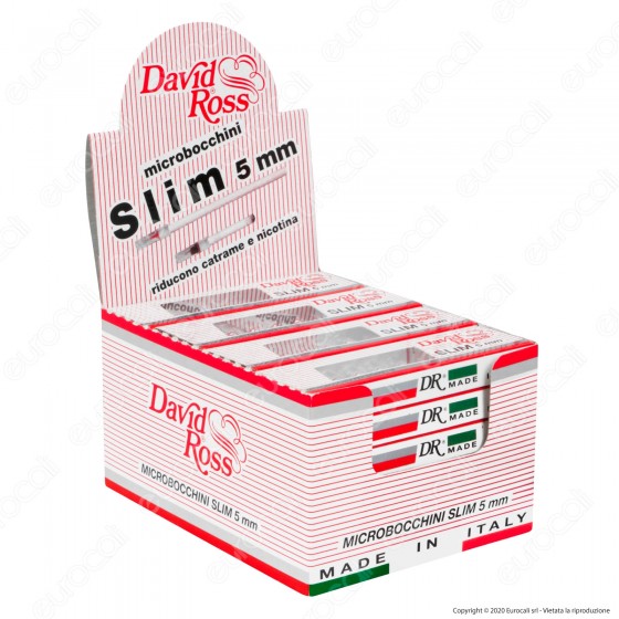 DAVID ROSS MICROBOCCHINO SLIM 5mm.BOX DA 24 ASTUCCI DA 10 MICROBOCCHINI 