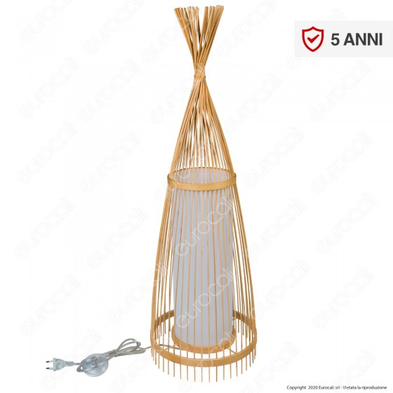 V-Tac VT-3100 Piantana in Legno Rattan Lampada da Terra con V-Tac VT-3100 Piantana in Legno Rattan Lampada da Terra con