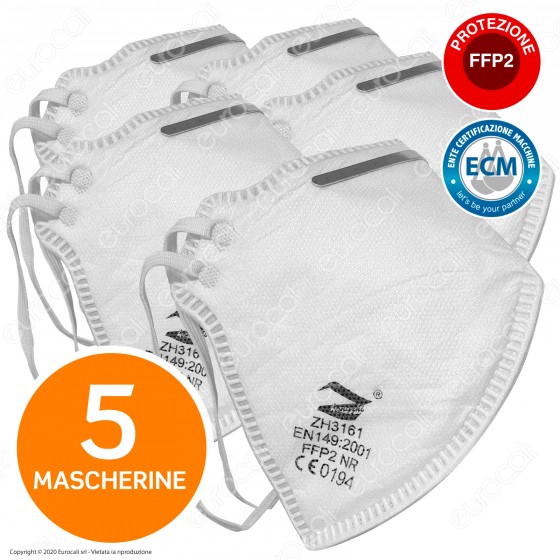 5 Mascherine Filtranti Monouso con Fattore Classe di Protezione 5 Mascherine Filtranti Monouso con Fattore Classe di Protezione