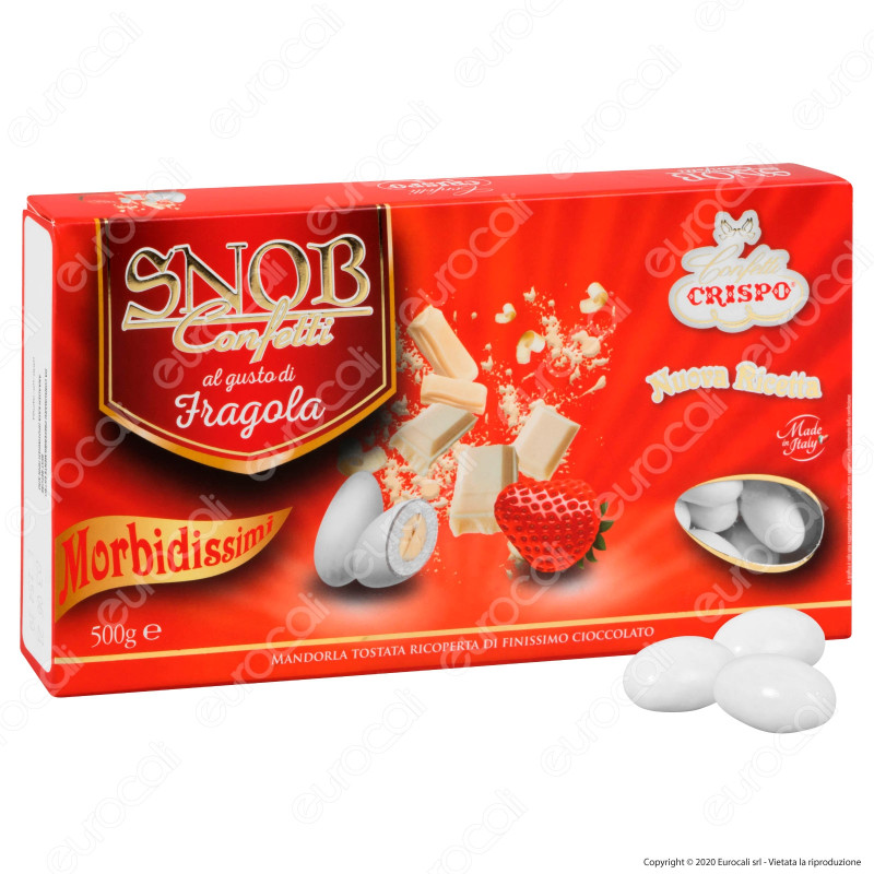 Confetti Crispo Snob con Mandorle Tostate Gusto Fragola - Confezione Confetti Crispo Snob con Mandorle Tostate Gusto Fragola - Confezione