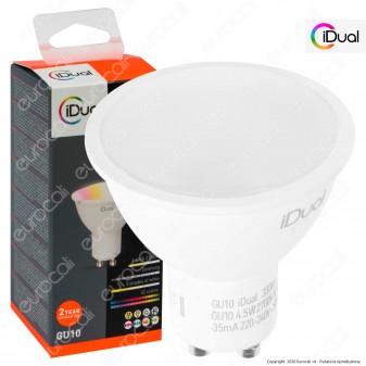iDual Lampadina LED GU10 Faretto Multifunzione RGB+W 4,5W Spotlight