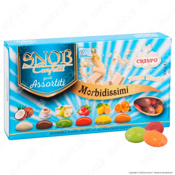 Confetti Crispo Snob con Mandorle Tostate Gusti Assortiti - Confetti Crispo Snob con Mandorle Tostate Gusti Assortiti -