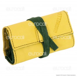 Il Morello Pocket Mini Portatabacco in Vera Pelle Colore Giallo e