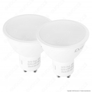 iDual Kit 2 Lampadine LED GU10 Faretti 100° Multifunzione RGB+W 4,5W