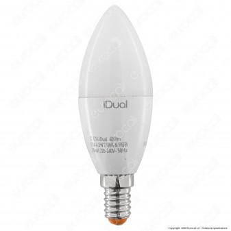 iDual Lampadina LED E14 Candela Multifunzione RGB+W 4,5W - mod.